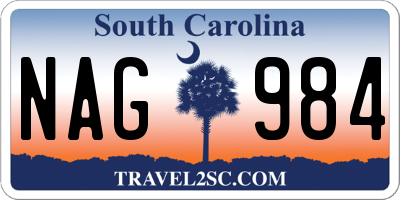 SC license plate NAG984