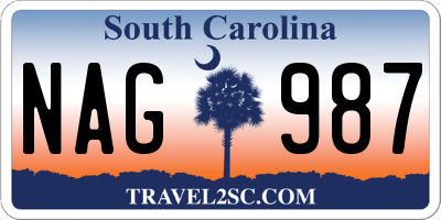 SC license plate NAG987