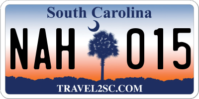 SC license plate NAH015