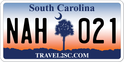 SC license plate NAH021