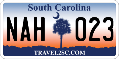 SC license plate NAH023