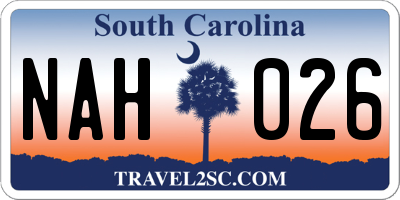 SC license plate NAH026