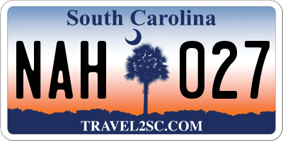 SC license plate NAH027