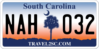 SC license plate NAH032
