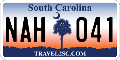 SC license plate NAH041