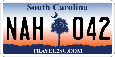 SC license plate NAH042