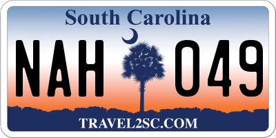 SC license plate NAH049