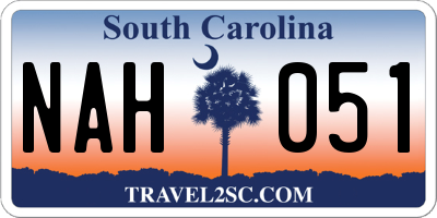 SC license plate NAH051