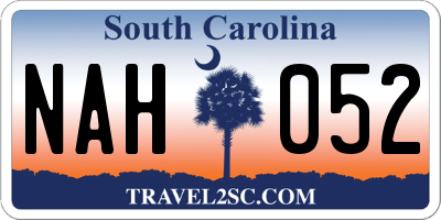 SC license plate NAH052