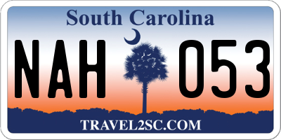 SC license plate NAH053