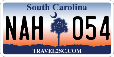 SC license plate NAH054