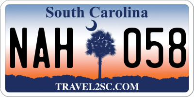 SC license plate NAH058