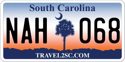 SC license plate NAH068