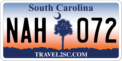 SC license plate NAH072