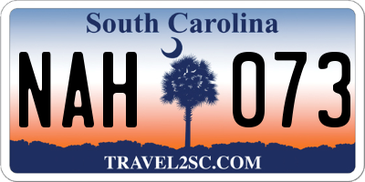 SC license plate NAH073