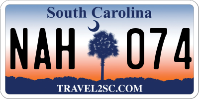 SC license plate NAH074
