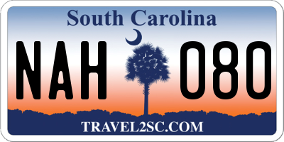 SC license plate NAH080