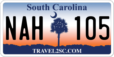 SC license plate NAH105