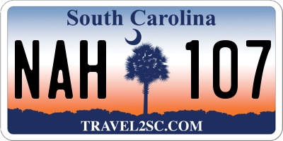SC license plate NAH107