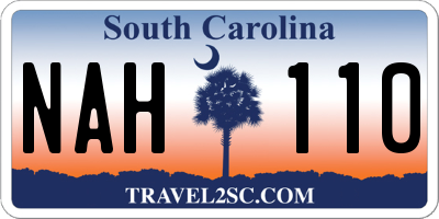SC license plate NAH110