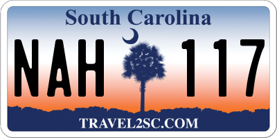SC license plate NAH117