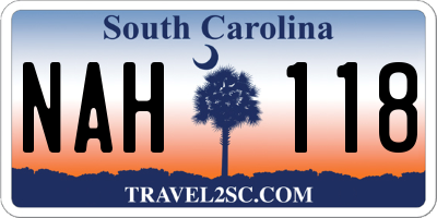 SC license plate NAH118