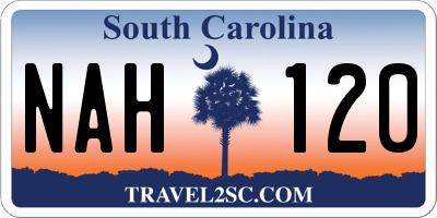 SC license plate NAH120