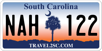 SC license plate NAH122