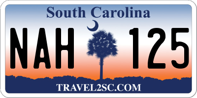 SC license plate NAH125
