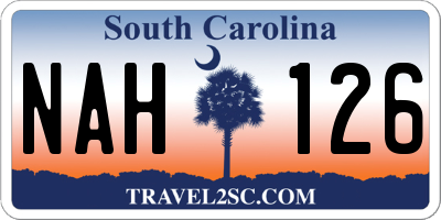 SC license plate NAH126