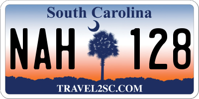 SC license plate NAH128