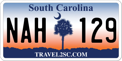 SC license plate NAH129