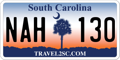 SC license plate NAH130