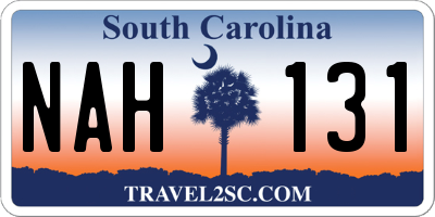SC license plate NAH131