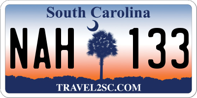 SC license plate NAH133