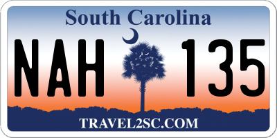 SC license plate NAH135
