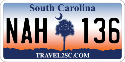 SC license plate NAH136