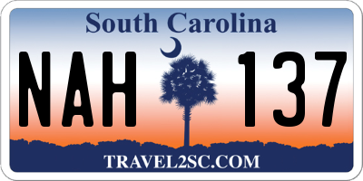 SC license plate NAH137