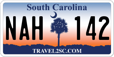 SC license plate NAH142