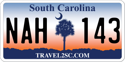 SC license plate NAH143