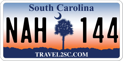 SC license plate NAH144