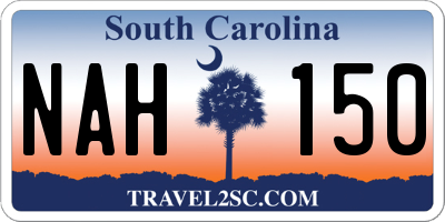 SC license plate NAH150