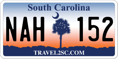 SC license plate NAH152
