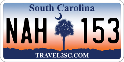SC license plate NAH153