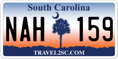 SC license plate NAH159