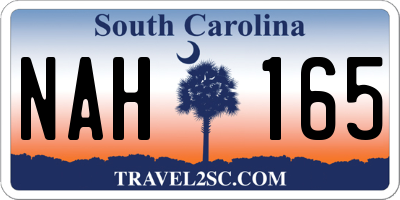 SC license plate NAH165