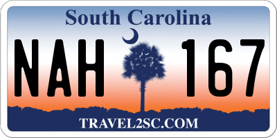 SC license plate NAH167
