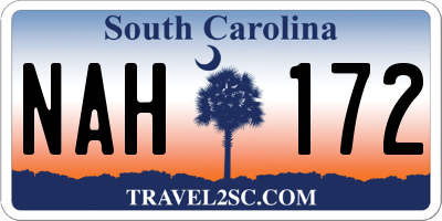 SC license plate NAH172