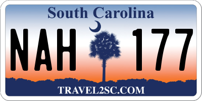 SC license plate NAH177