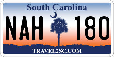 SC license plate NAH180
